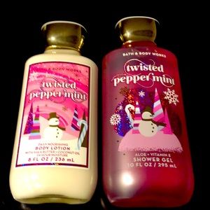 Twisted Peppermint Full Size Shower Gel and Body Lotion (10 oz & 8 oz)